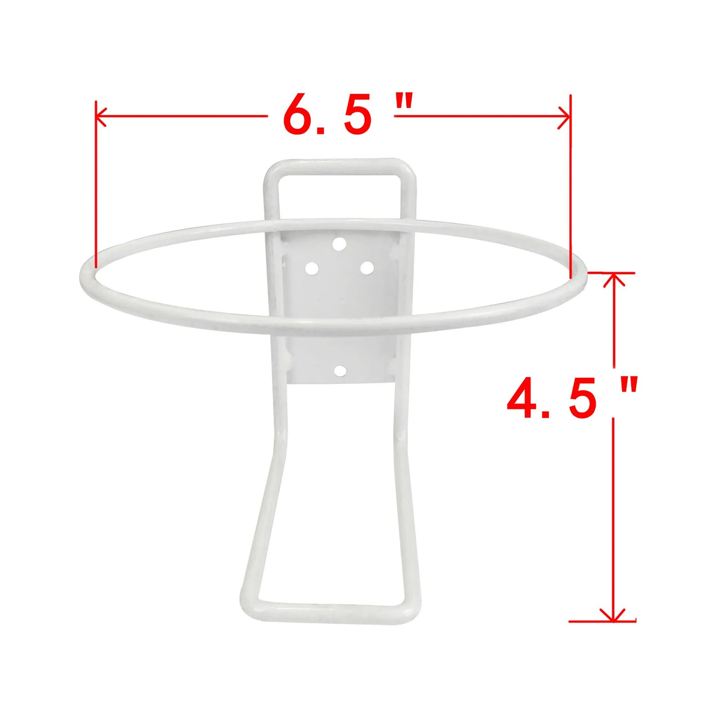 Wall Mounted Wire Rack for Round Gallon Bottle, white, D6-1/2", PN:11008