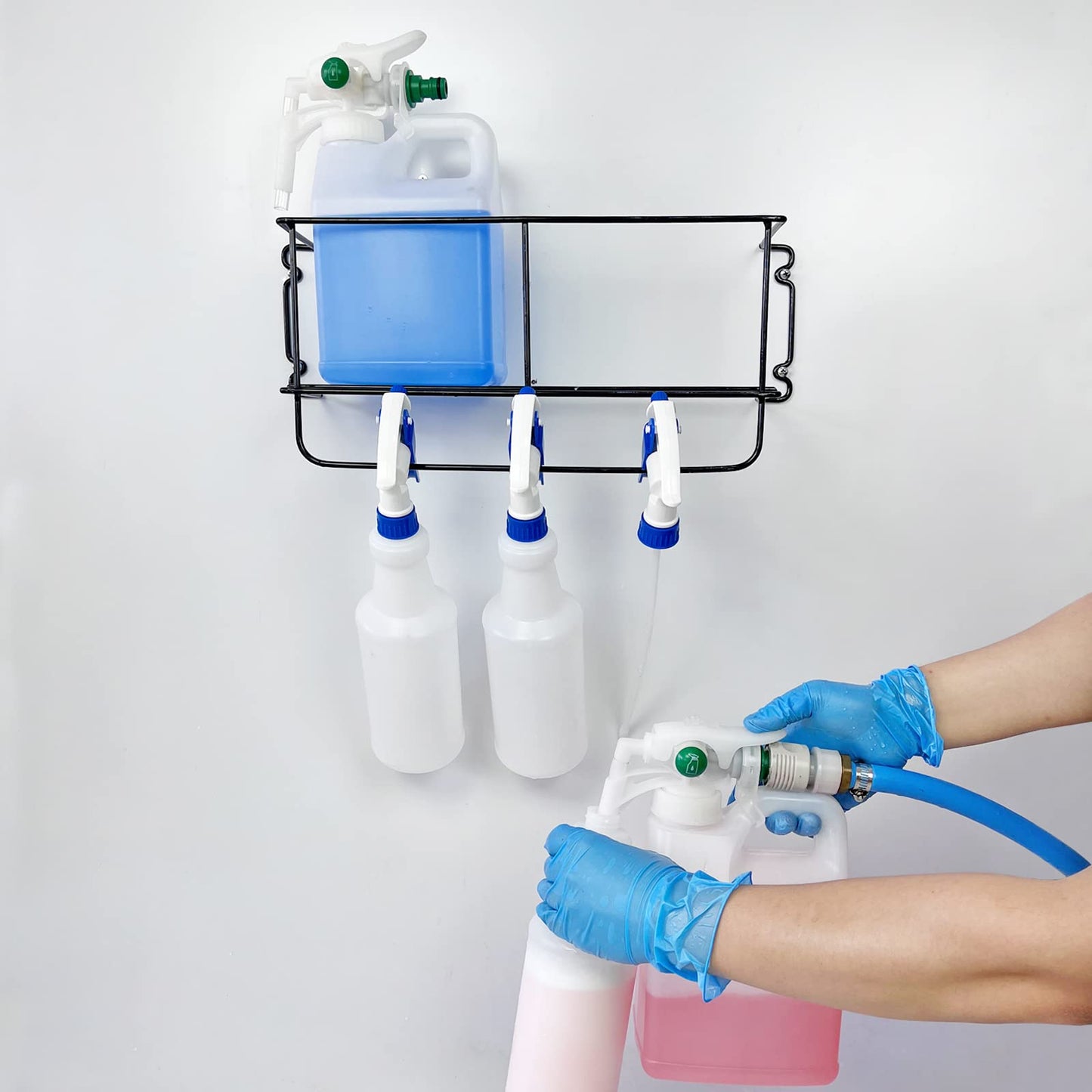 Hand-held Bottle Top Proportioner, Chemical Dispensing System, Dual Flow Dual Mixing Rate Precision Chemical Dilution Operation for Supermarket, Restaurant, 8288-Sample