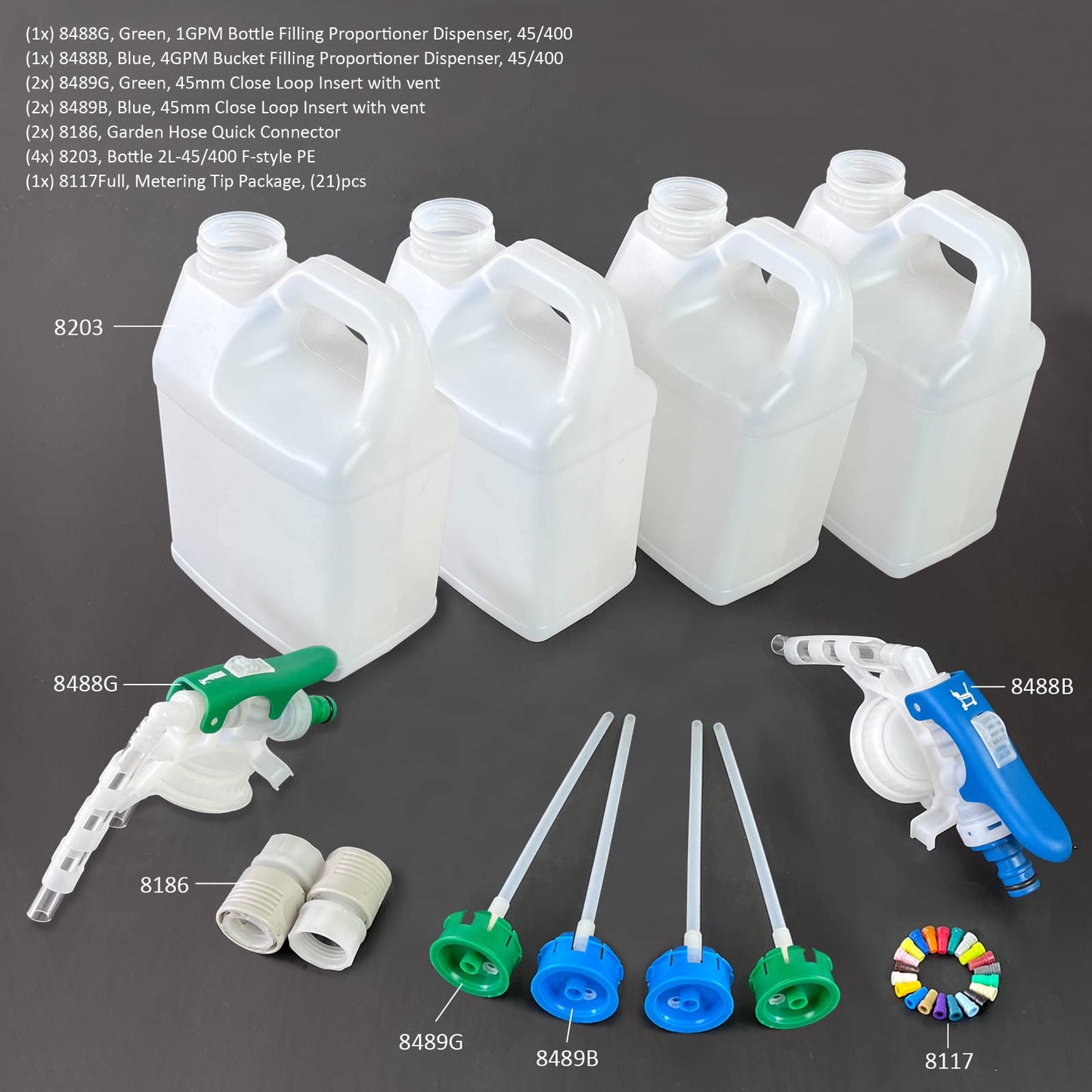 Reusable Hand-held Bottle Top Proportioner, Chemical Dispensing System, Precision Chemical Dilution Operation for supermarket, restaurant, 8488-Sample