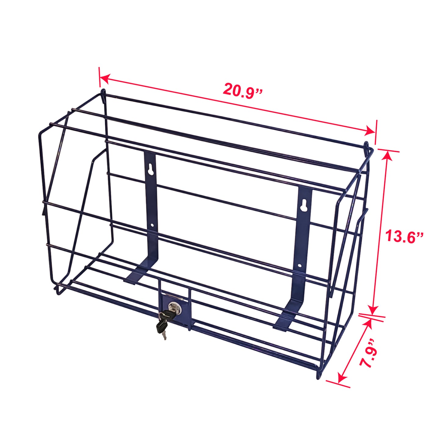Wall Rack - Wall Mount Locking Racks w/2 Keys, for 4x F Gallon Bottles, 9004
