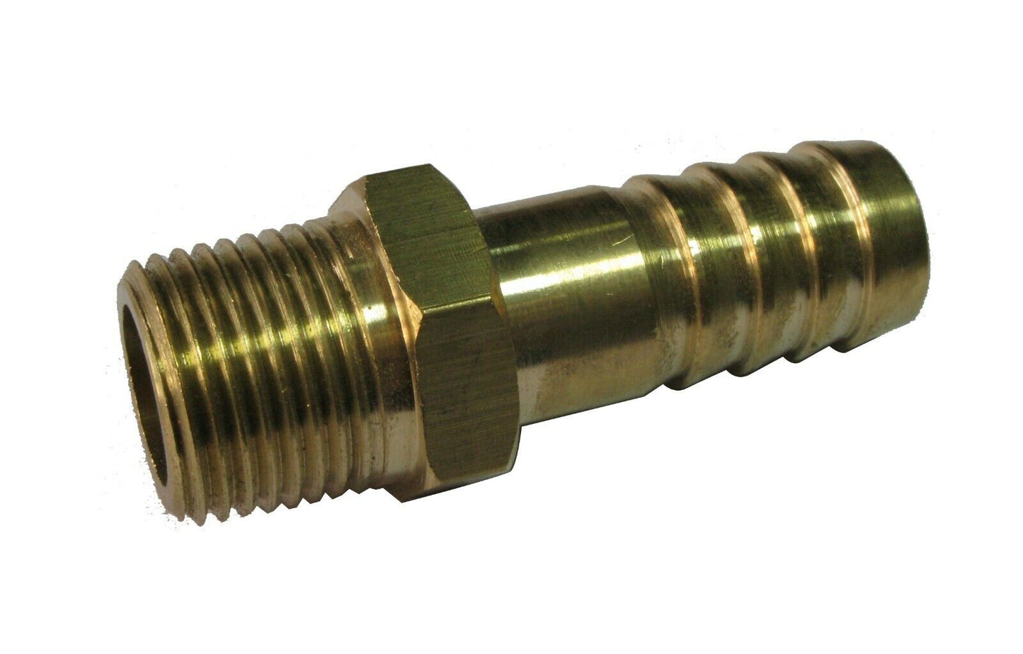 Barb Connector, 3/8 NPT-M / 1/2 Barb Brass, PN: 8100