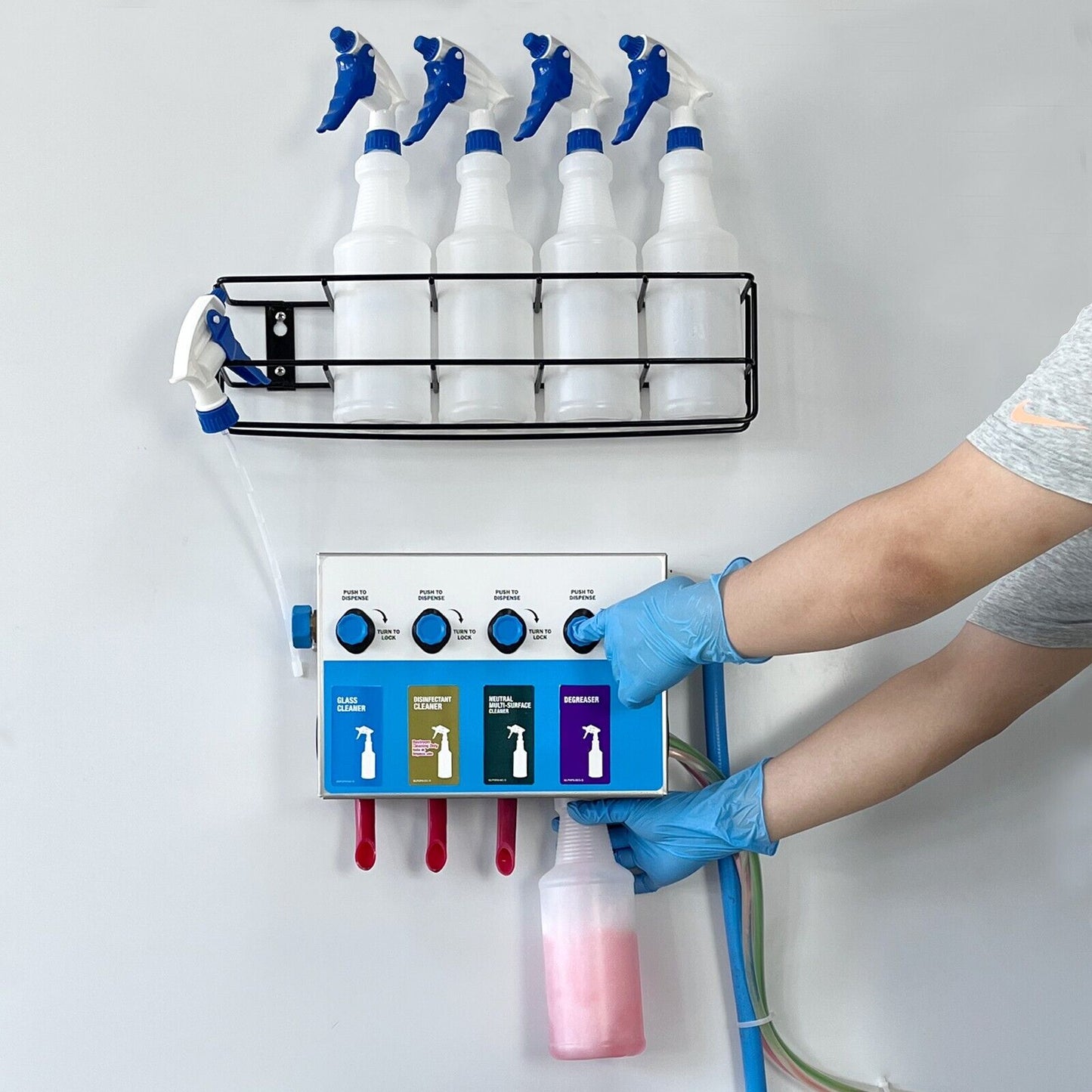Dispenser 4-products Spray Bottle, Chemical Proportioner, 8134-4B-1G