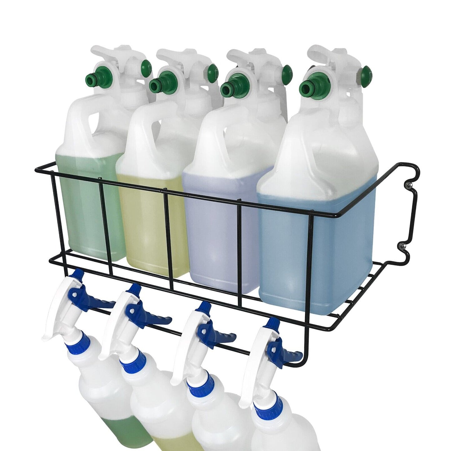 Wall Mounted Wire Rack - 4x POPS MF 2L Bottle, Sprayer Bottle Hanger, 8207