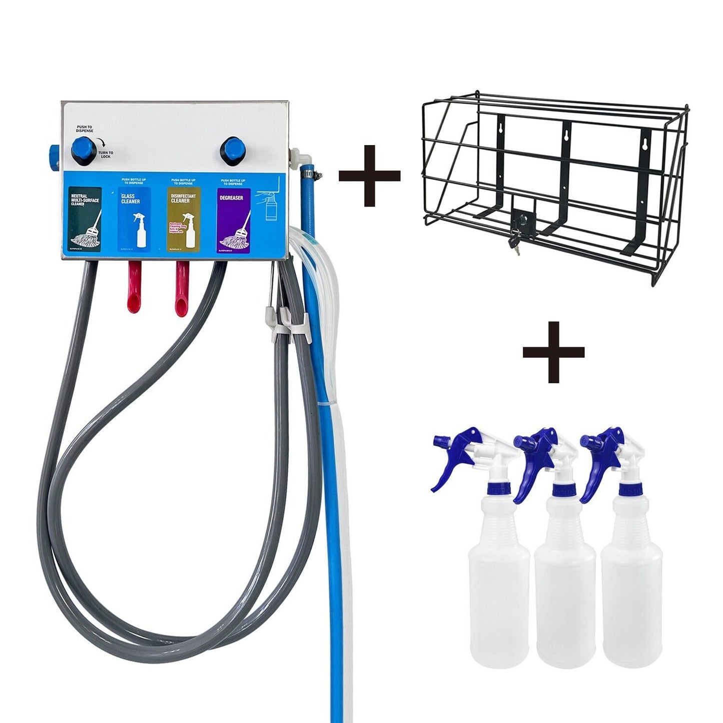 4-products Bottle&Mop Bucket, Proportioner with locking cage, 8134-2B-7970