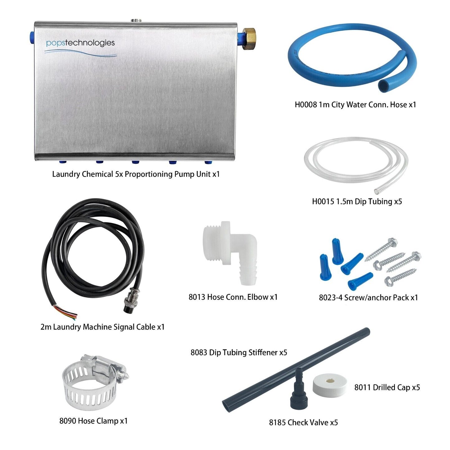 Laundry Machine Liquid Chemical Dispensing Pump Unit 7-Eductors , 40002-24VDC-7