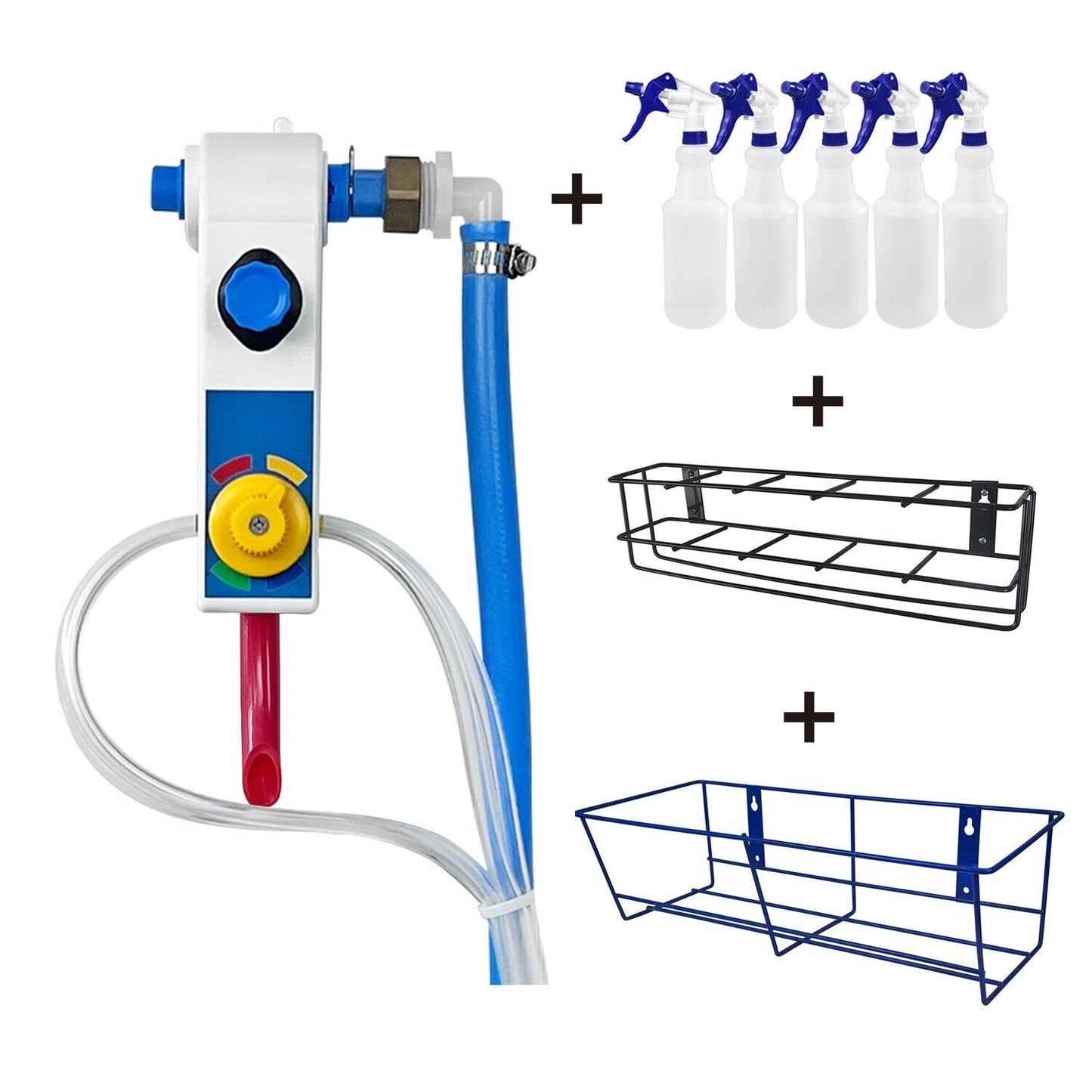 4-products Spray Bottle, Chemical Proportioner with Wall Rack, 8182P-9002