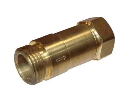 In-line Pressure Regulater, M-GHT in, F-GHT out, Brass, P/N: CU0314