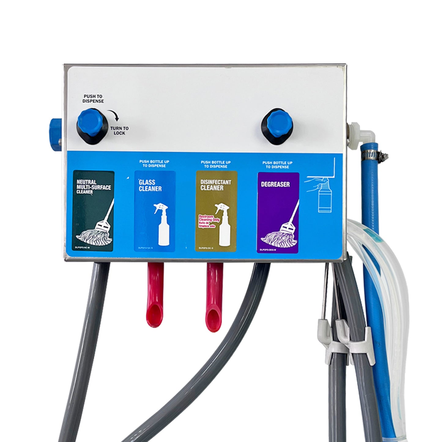 4-products Spray Bottle&Mop Bucket, Proportioner with Locking Cage, Cleaning Chemical Dilution Dispensing Proportioner for Application in Hotel, School, Store, Restaurant, Hospital, 8134-2B-9004