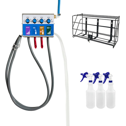 4-products Bottle&Mop Bucket, Proportioner with locking cage, 8134-2B-7970