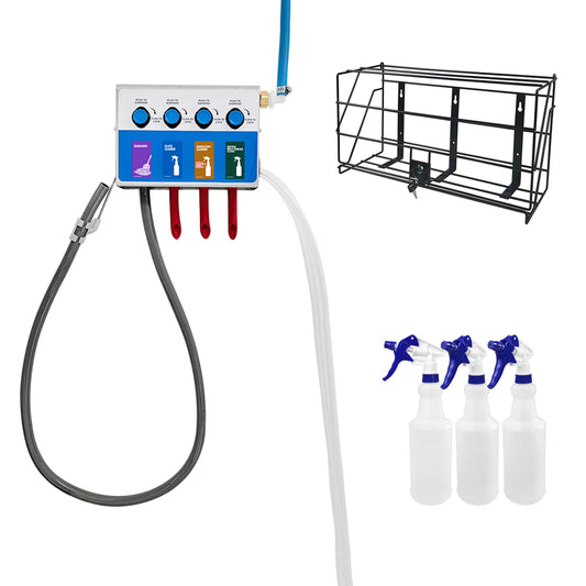 4-products Bottle and Mop Bucket, Chemical Proportioner with locking cage, 8134-7970