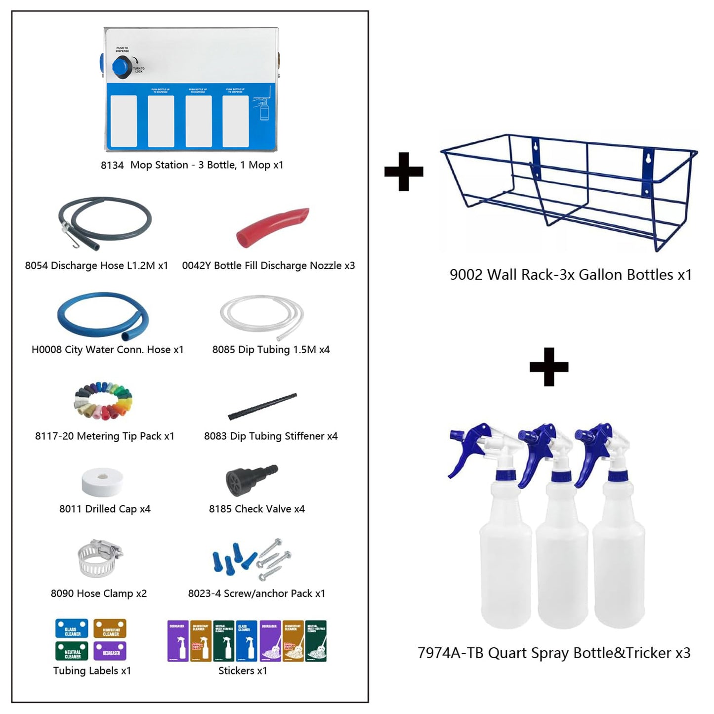 4xproducts Bottle&Mop Bucket, Chemical Proportioner with Wall Rack, 8134-9002