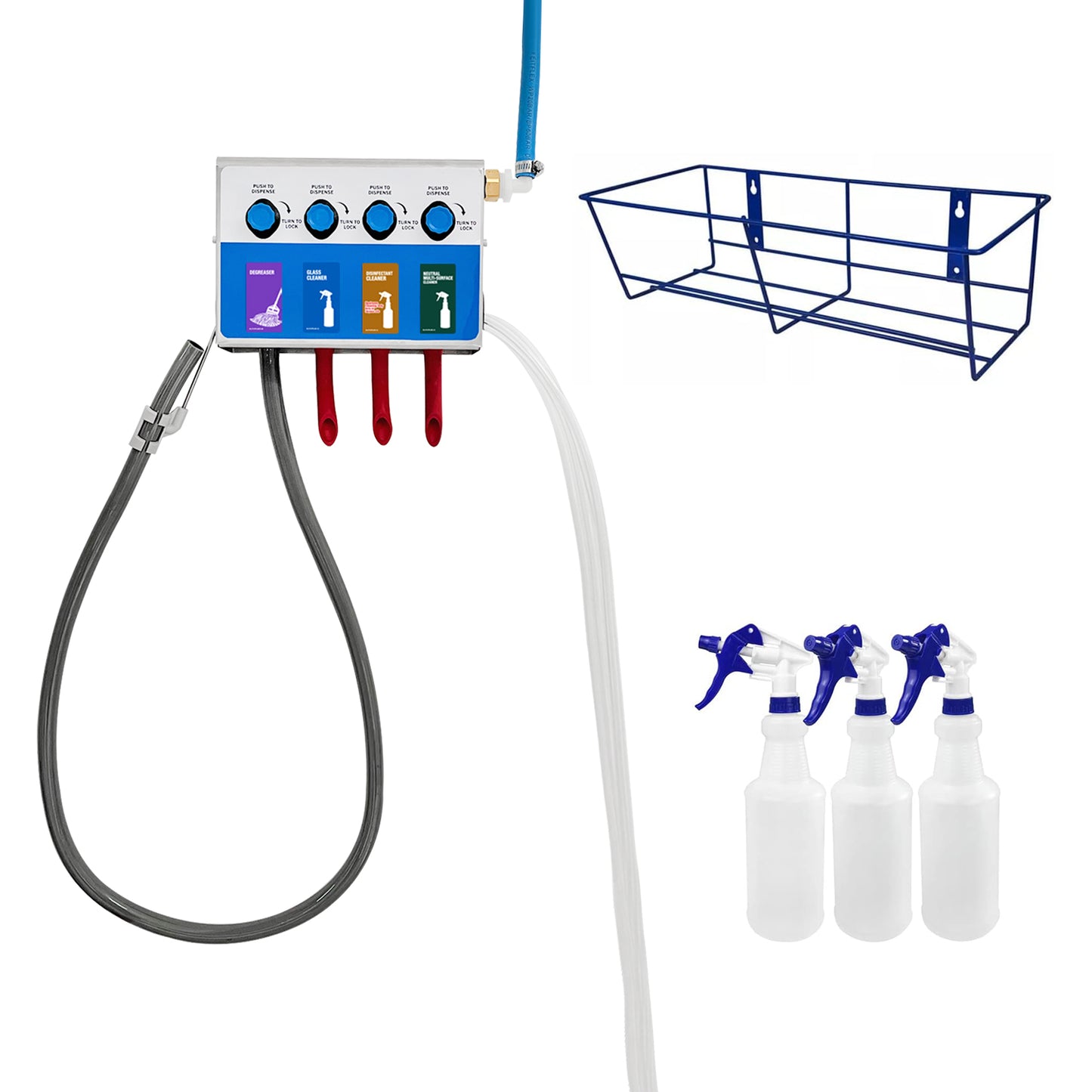 4xproducts Bottle&Mop Bucket, Chemical Proportioner with Wall Rack, 8134-9002