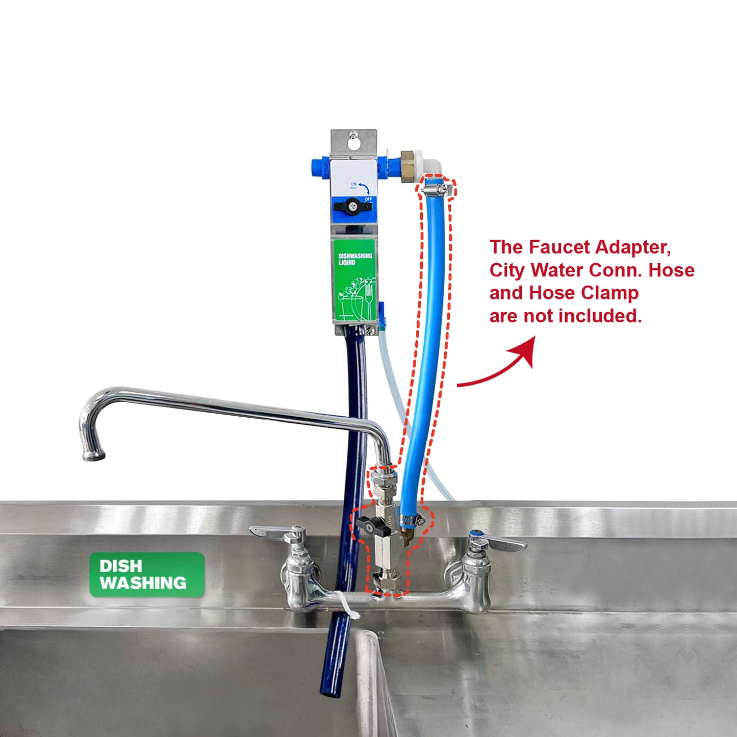 Kitchen Sink Single Proportioner, Dish detergent Sanitizer Dispenser, 8162