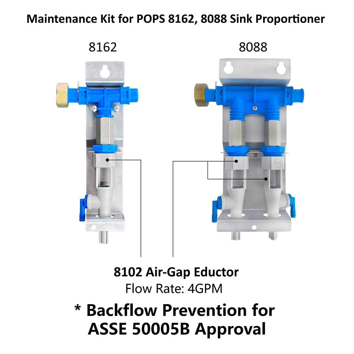 Maintenance Accessory Kit. Kitchen Sink Proportioner, fit POPS 8162 8088, PM8162