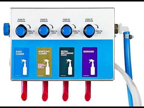 DETO×4bottles Dispenser 4-products Spray Bottle, Chemical Proportioner